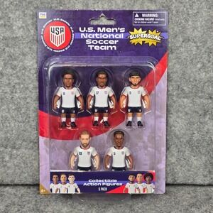 PMI USMNT Soccer Action Figures Men OS White Blue Supergoal 5-Pack Collectible‎
